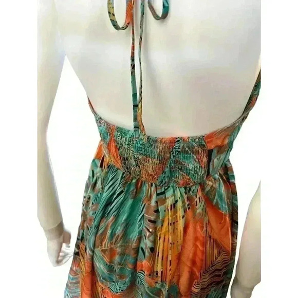 - CUPSHE Tropical Plunge Halter Tie Up Maxi Dress Size M, NWT - Picture 6 of 8
